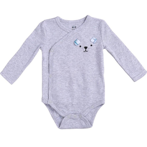 Asher and Olivia - Baby Boy's 3-Pack Long-Sleeve Kimono Bodysuit Set Onesie’s - Picture 2 of 16